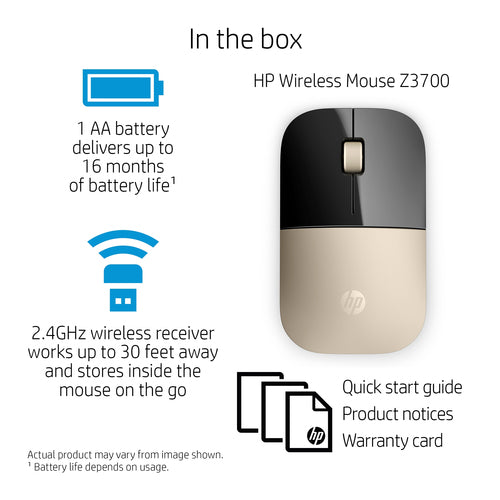 HP Z3700 Gold Wireless Mouse HP Z3700 Gold Wireless Mouse
